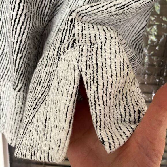 Kirkland black/white stripe cowl neck, drawstring, raglan long sleeved sweater S - Picture 3 of 7